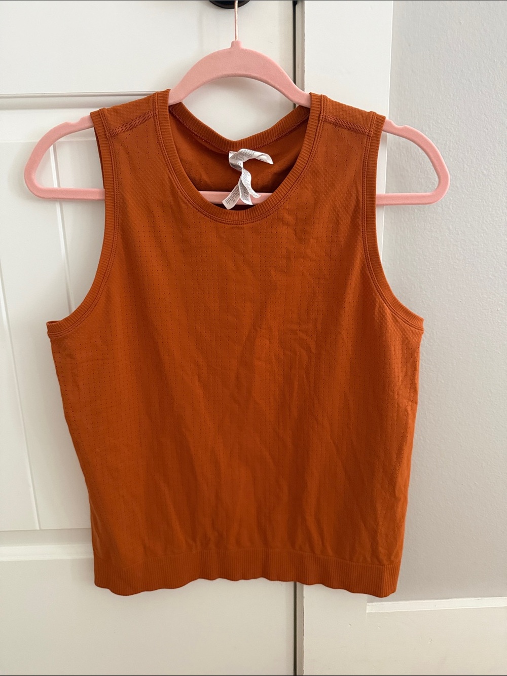 Athleta Rust Orange Ribbed Tank Top